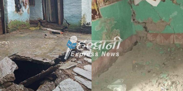 बारिश का असर: ओखलकांडा में मकान क्षतिग्रस्त, कोई हानि नही