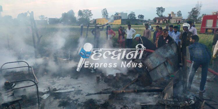 झोपड़ी में लगी आग, दमकल विभाग ने पाया काबू