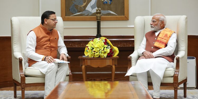 मुख्यमंत्री धामी की प्रधानमंत्री मोदी से शिष्टाचार भेंट