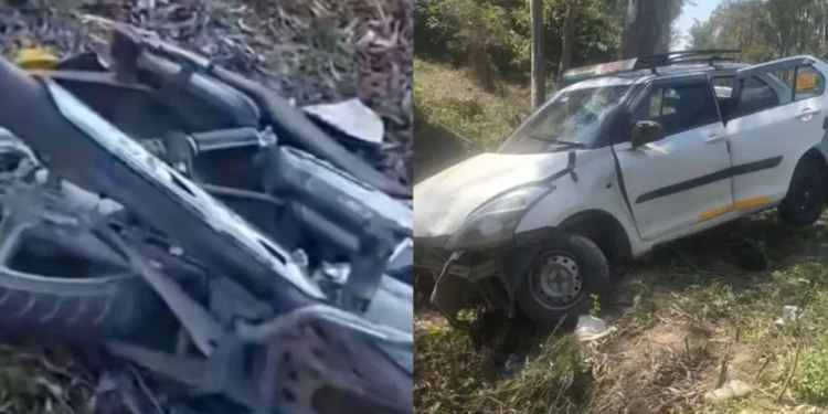 हल्द्वानी-रामपुर मार्ग पर कार और बाइक की भिड़ंत, पांच लोग घायल