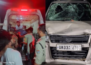 गौलापार बायपास पर कार-बाइक की टक्कर, दो घायल