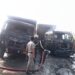 हाईवे पर दो ट्रकों में भीषण आग, पुलिस और फायर ब्रिगेड ने समय रहते पाया काबू 
