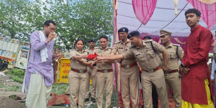 मलिक के बगीचे में बनेगा नया थाना, भूमि पूजन के साथ निर्माण कार्य शुरू