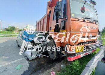 गौलापार–तीनपानी बाईपास पर फिर हुआ बड़ा सड़क हादसा, ट्रक की टक्कर से कार सवार पांच लोग घायल 