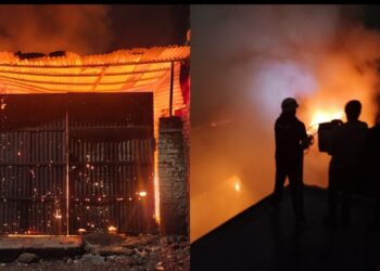 कबाड़ की दुकान में भीषण आग, दमकल विभाग ने पाया काबू