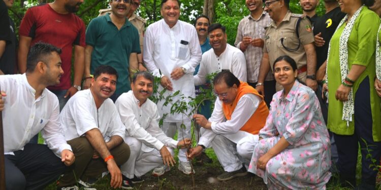 हरेला महापर्व पर सिटी पार्क हल्द्वानी में जनप्रतिनिधियों और अफसरों ने किया पौधारोपण