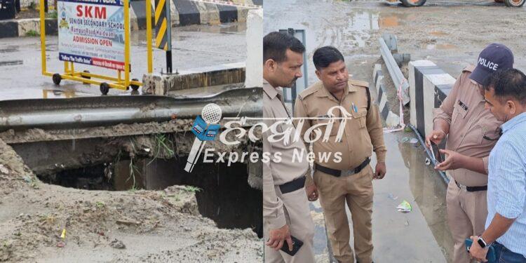 धंसी गोला पुल की एप्रोच रोड, सिटी मजिस्ट्रेट ने किया निरीक्षण