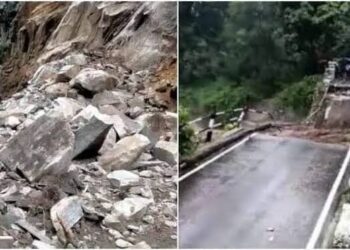 अल्मोड़ा–क्वारब हाईवे पर वाहनों की आवाजाही पर रोक, भू-स्खलन बना खतरा