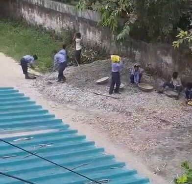 स्कूली बच्चों से रेत उठवाने का वीडियो वायरल, प्रधानाचार्य तत्काल प्रभाव से निलंबित