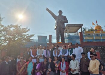 दमुवाढूंगा में प्रदेश अध्यक्ष बालबीर घुनियाल का भव्य स्वागत, अंबेडकर पार्क में माल्यार्पण