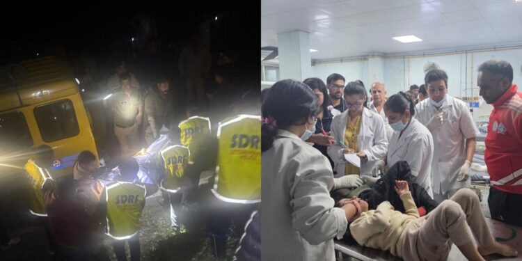 ज्योलीकोट में भीषण सड़क हादसा: टेंपो ट्रैवलर खाई में गिरा, दो की मौत, 15 घायल