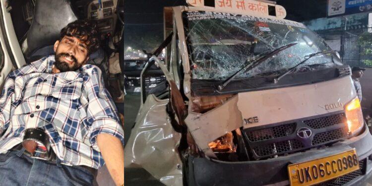 गौलापार बाईपास पर हादसा, फॉर्च्यूनर से टकराया छोटा हाथी, चालक गंभीर घायल