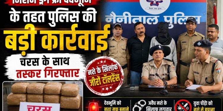 मिशन ड्रग फ्री देवभूमि के तहत पुलिस की बड़ी कार्रवाई, चरस के साथ तस्कर गिरफ्तार