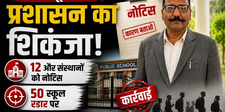 निजी स्कूलों पर प्रशासन का शिकंजा: 12 और संस्थानों को नोटिस, अब तक 50 स्कूल रडार पर