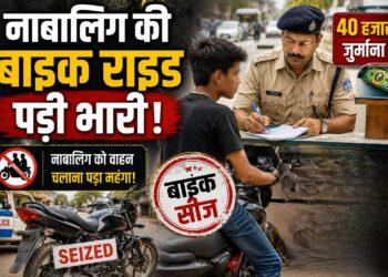 नाबालिग की बाइक राइड पड़ी भारी, 40 हजार जुर्माने के साथ बाइक सीज