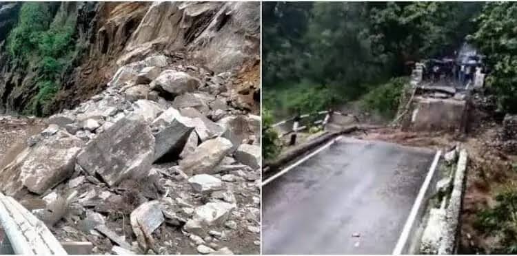 भूस्खलन के चलते चौसली-क्वारब वैकल्पिक मार्ग चार दिन रहेगा बंद